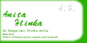 anita hlinka business card